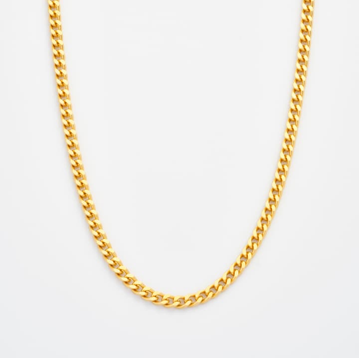 Diamond Cut Curb Chain Necklace