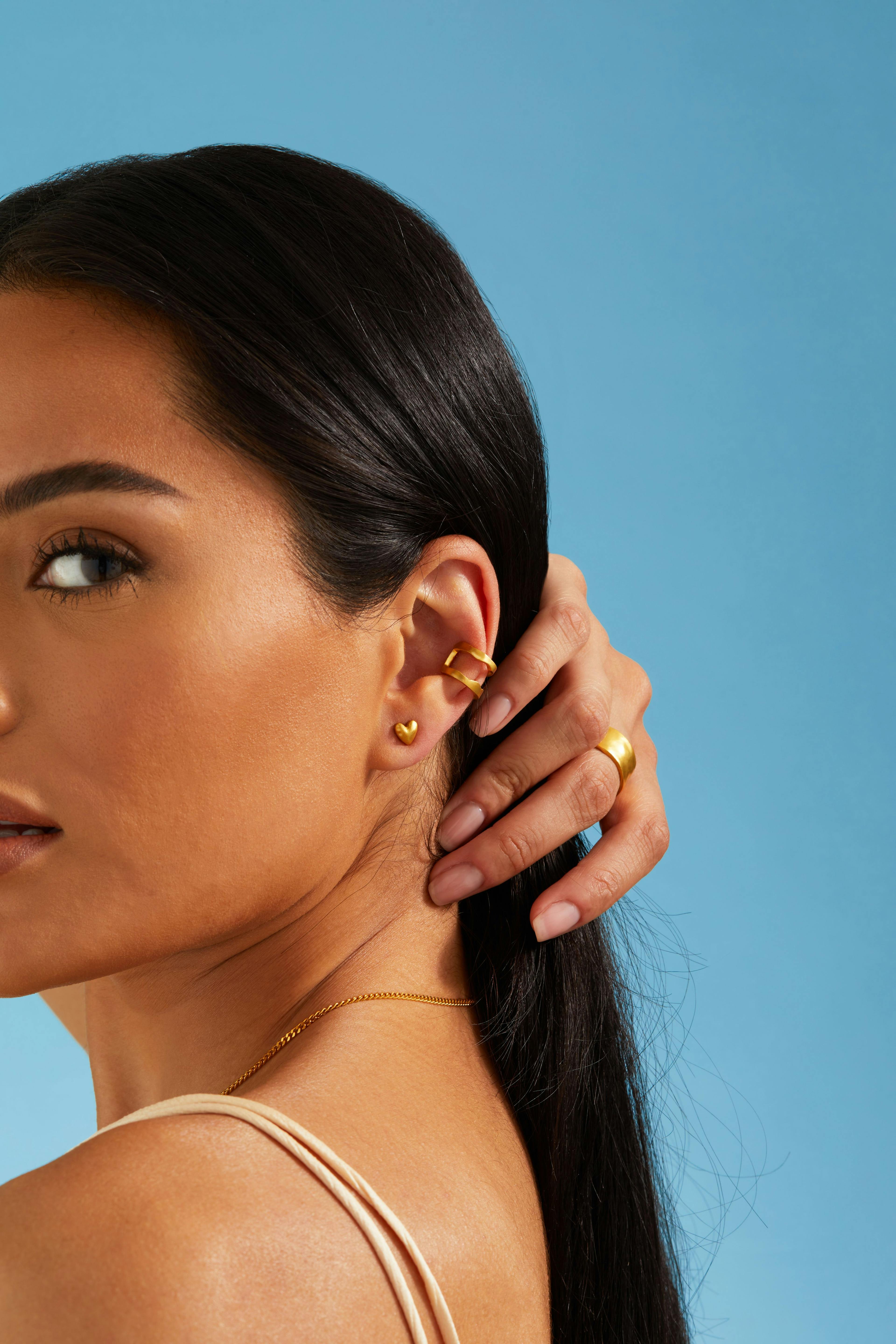 Shop Gold Earrings Liquid Metal Ear Cuff